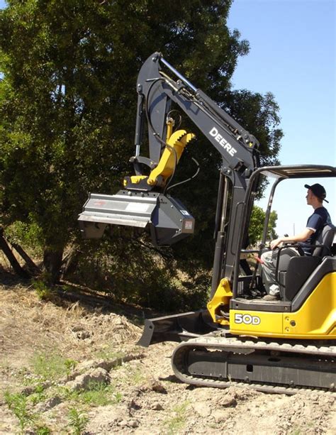 mini excavation mower|shredder attachment for mini excavator.